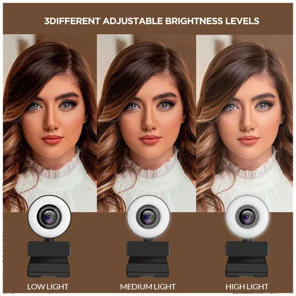 4K 2K 1080P Webcam Light Control Full HD 8MP Webcam PC Laptop Auto Focus Live Streaming Flexible with Microphone Live Broadcast