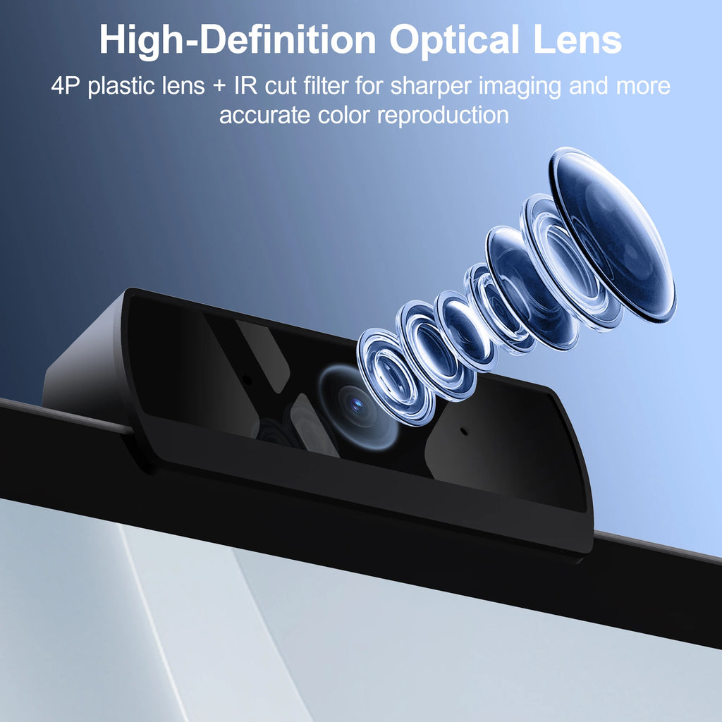 HD 1080P Web Camera with Microphone Autofocus USB Webcam PC Laptop Camera for Live Stream/Video Calling/Conference Plug and Play