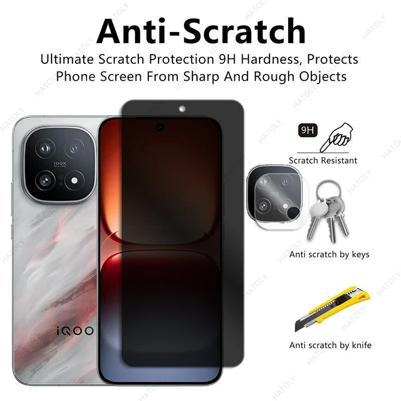 Anti-spy Glass For vivo iQOO 15 Glass Privacy Screen Protector For vivo iQOO 15 5G Front Film Camera Lens Protector For iQOO 15