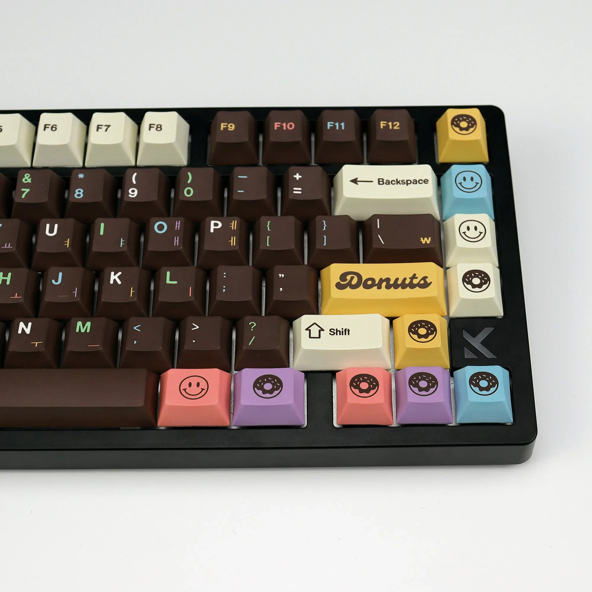 KBDiy 143 Keys/Set Korean Keycaps PBT Custom Mechanical Keyboard Cherry Profile Cute Donuts Keycap for 60/61/68/84/87/100/104/64