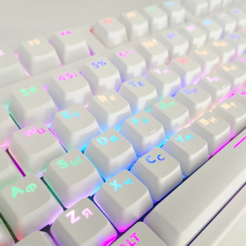 104 Keys Keycaps OEM Highly RGB Backlit Mechanical Keyboard Keycap Spanish Arabic Russian French Korean German Thai  Portuguese