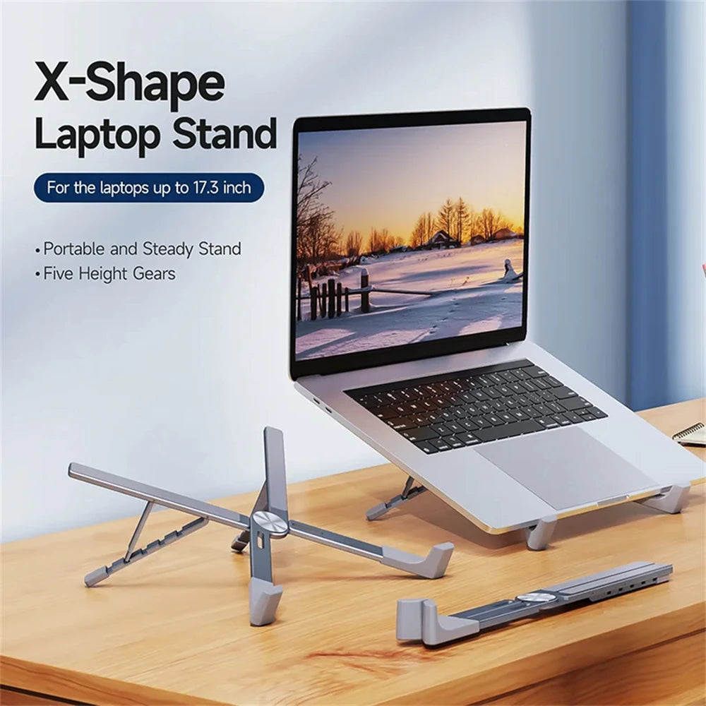 Vothoon Portable Laptop Stand for MacBook Pro Air Aluminum Foldable Notebook Laptop Base Macbook Holder Adjustable Tablet Stand