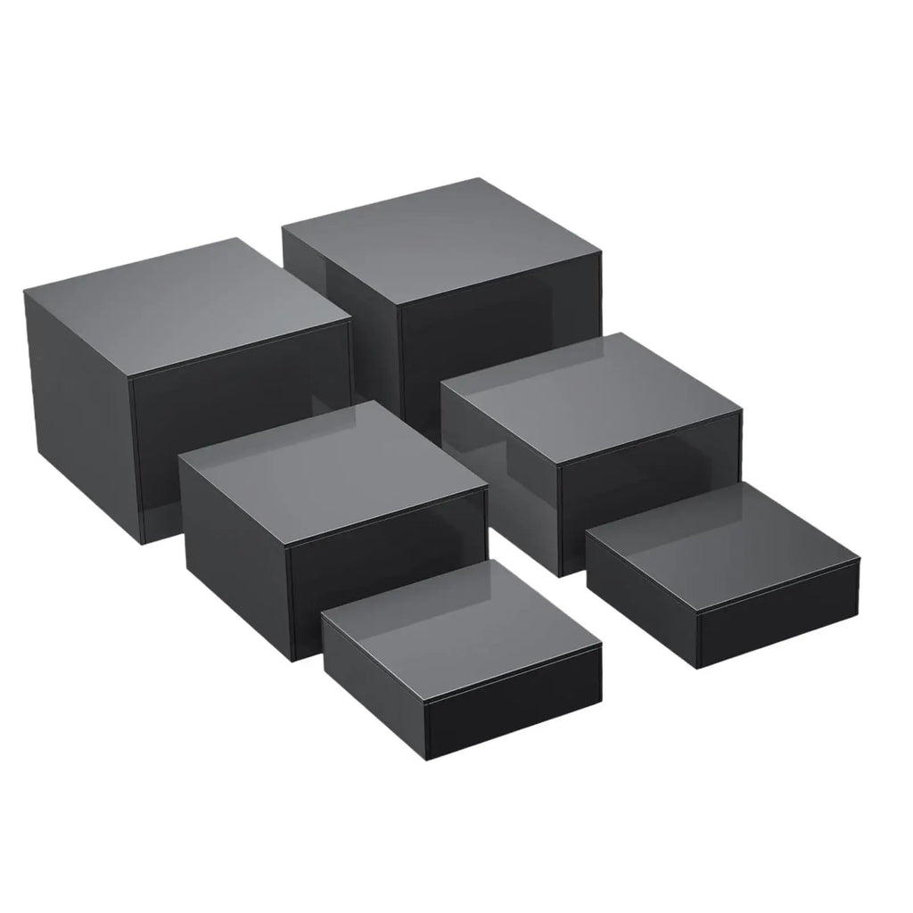 6x Acrylic Risers Display Stands with Hollow bottoms Buffer Risers for Food Collectibles Catering Jewelry Art Photography