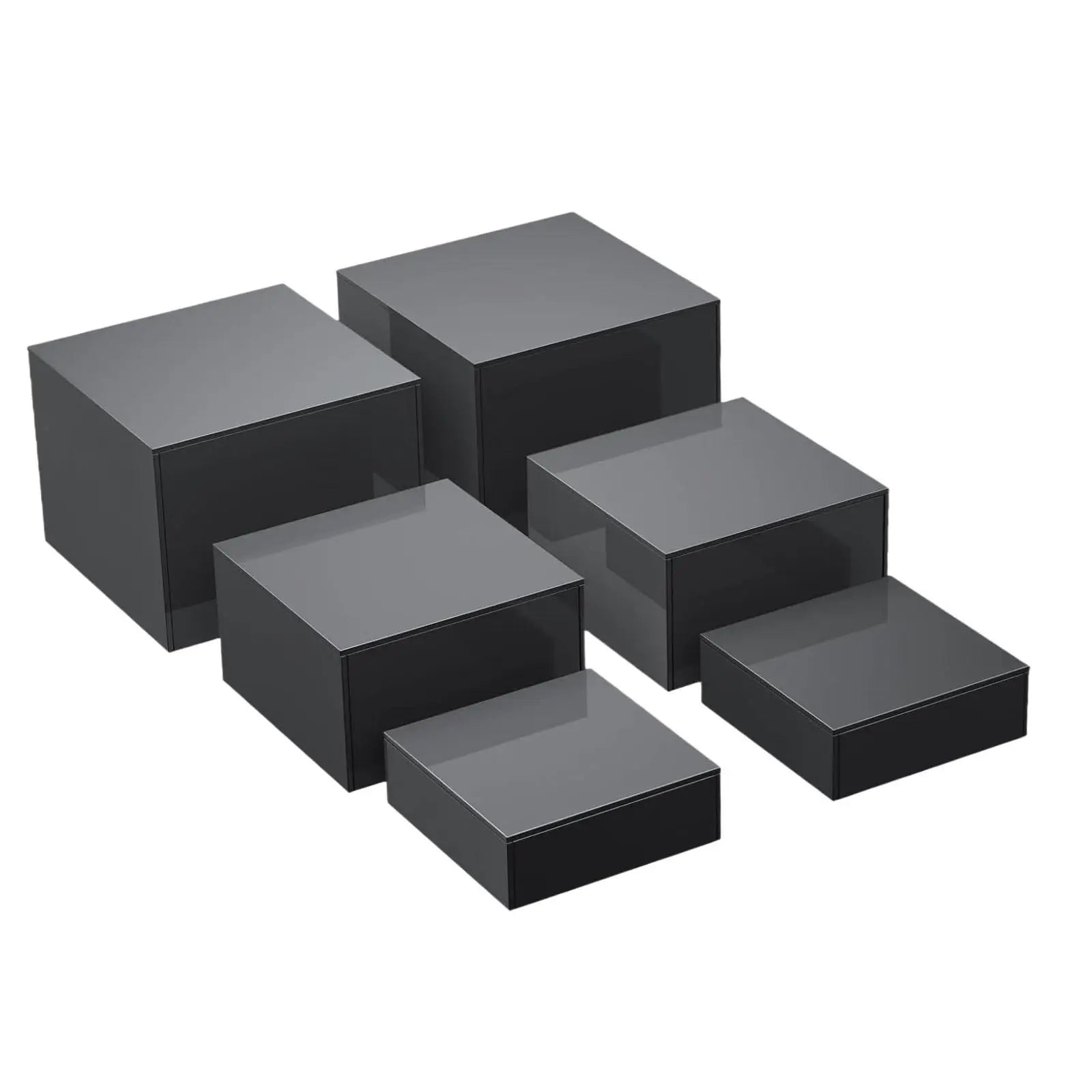 6x Acrylic Risers Display Stands with Hollow bottoms Buffer Risers for Food Collectibles Catering Jewelry Art Photography