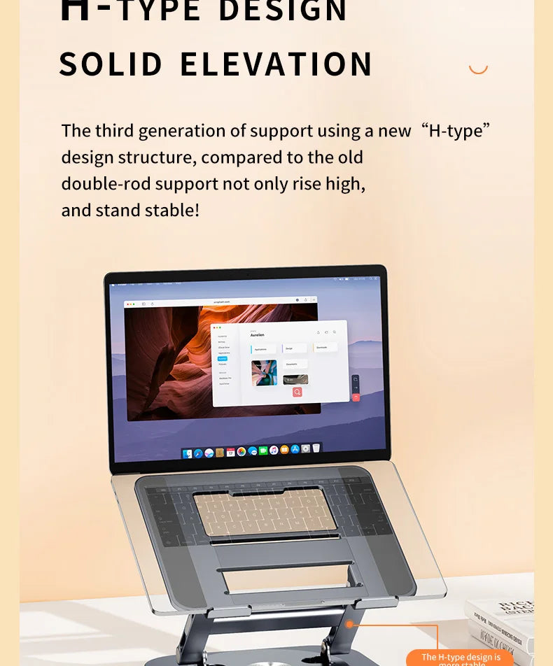 Laptop Stand 360° Rotatable Notebook Holder Liftable Desk Riser Stand Aluminum Alloy Stand Compatible With 9.7-17.3 Inch Laptops