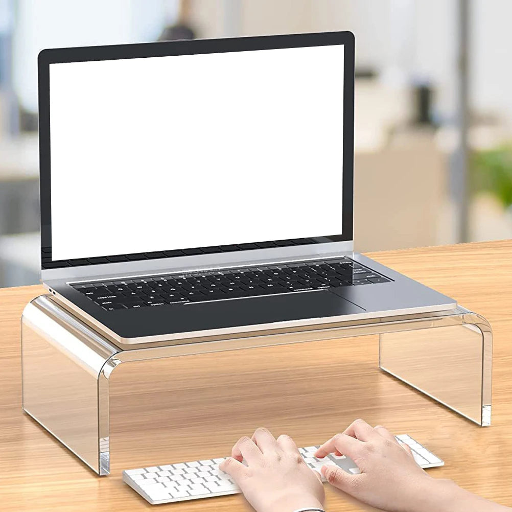 Thickened Transparent Acrylic Monitor Stand Laptop Riser Computer Base Desktop Monitor Riser Clear Computer Holder Computer