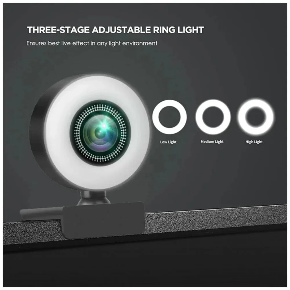 4K 2K 1080P Webcam Light Control Full HD 8MP Webcam PC Laptop Auto Focus Live Streaming Flexible with Microphone Live Broadcast