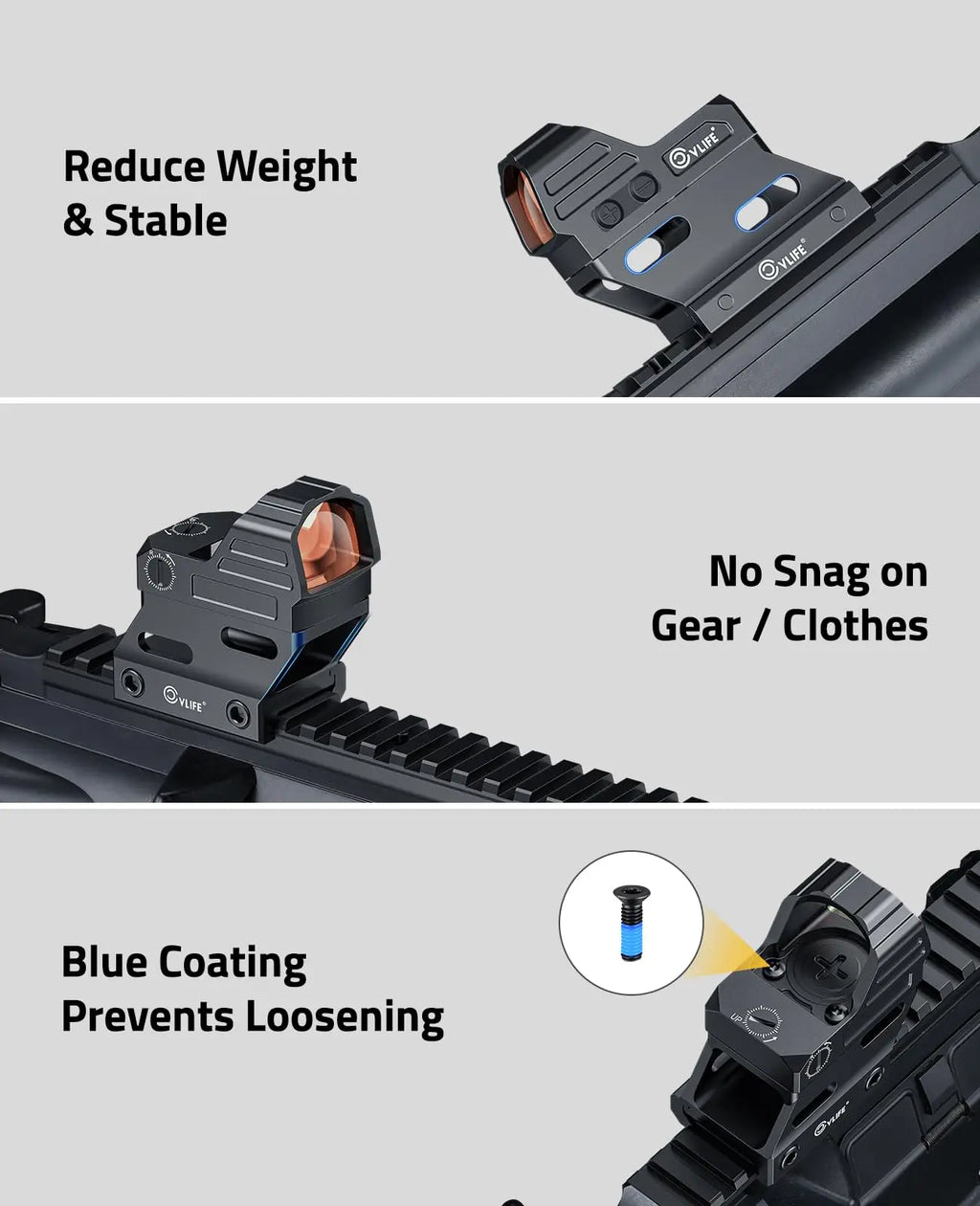 CVLIFE Red Dot Riser Mount Reflex Sight Optic Risers Plate for Picatinny Rail 21mm Absolute Co-witness