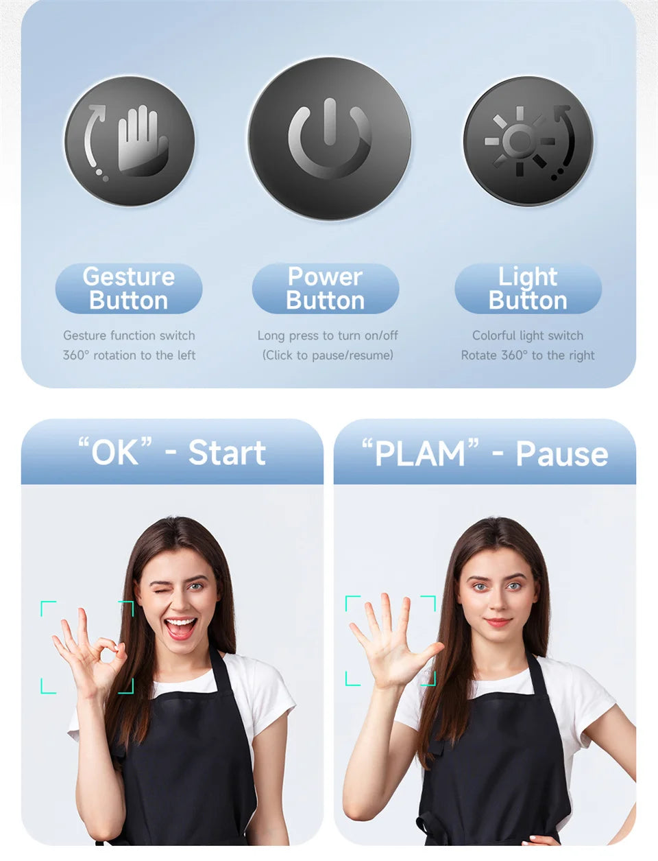 Selfieshow P03 Gimbal Stabilizer 360 Rotation Follow Focus Auto Face Tracking Tripod Desktop Cell Phone Holder for Live/Photo