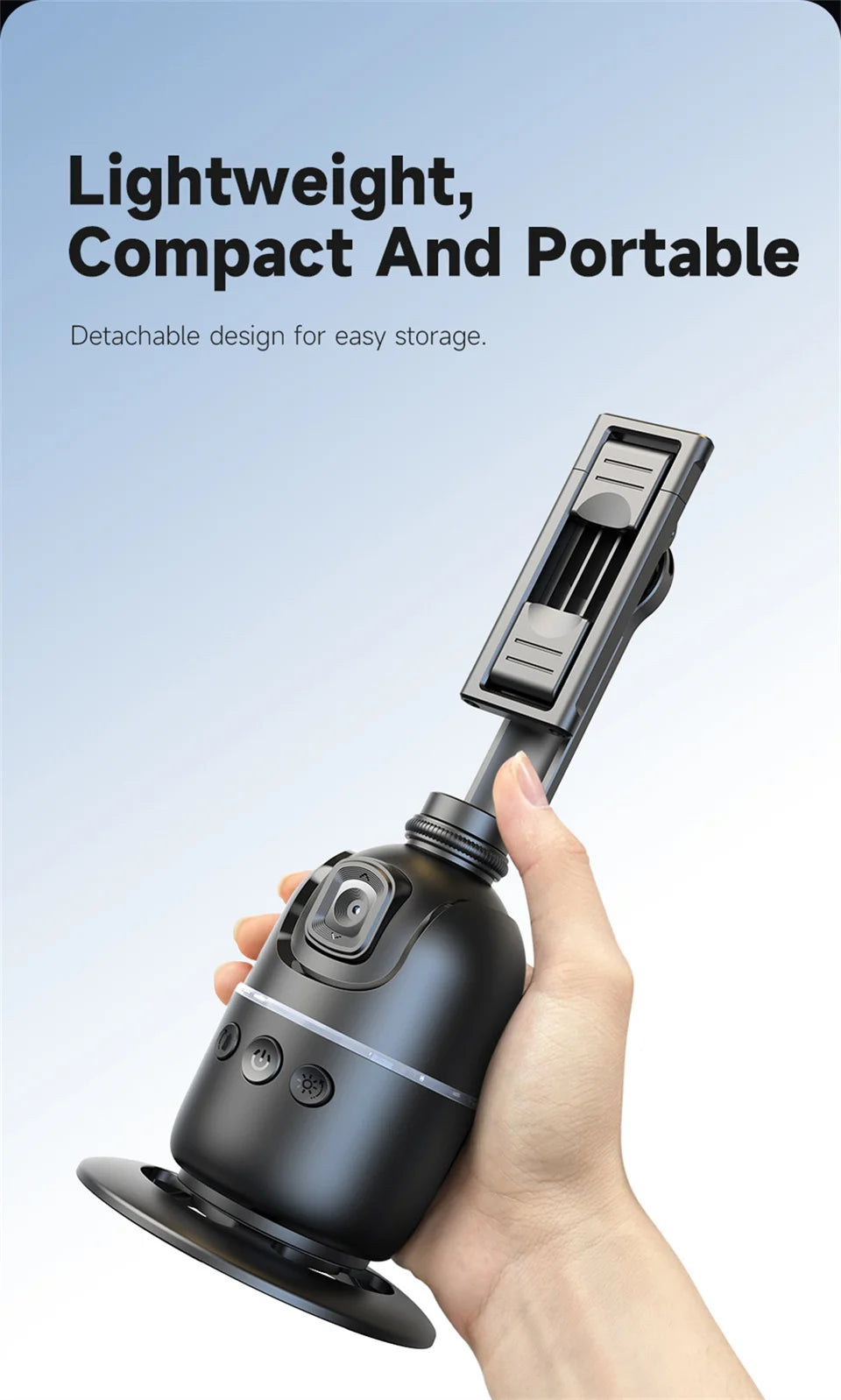 Selfieshow P03 Gimbal Stabilizer 360 Rotation Follow Focus Auto Face Tracking Tripod Desktop Cell Phone Holder for Live/Photo