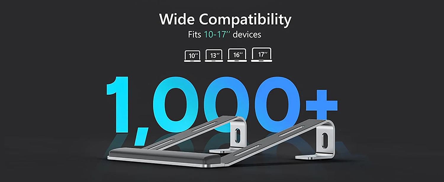 Ergonomische laptopstandaard van aluminiumlegering, draagbare laptopstandaard van aluminium met polssteun.