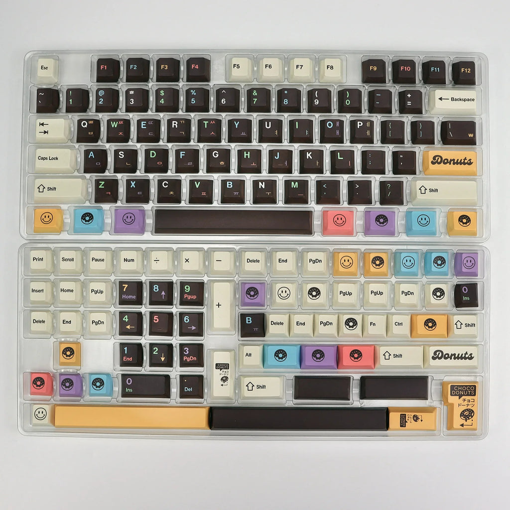 KBDiy 143 Keys/Set Korean Keycaps PBT Custom Mechanical Keyboard Cherry Profile Cute Donuts Keycap for 60/61/68/84/87/100/104/64