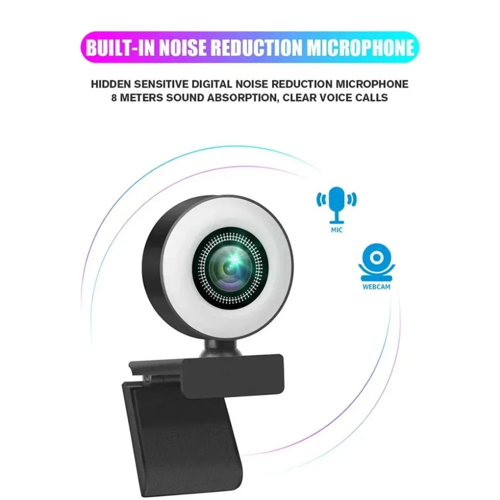 4K 2K 1080P Webcam Light Control Full HD 8MP Webcam PC Laptop Auto Focus Live Streaming Flexible with Microphone Live Broadcast