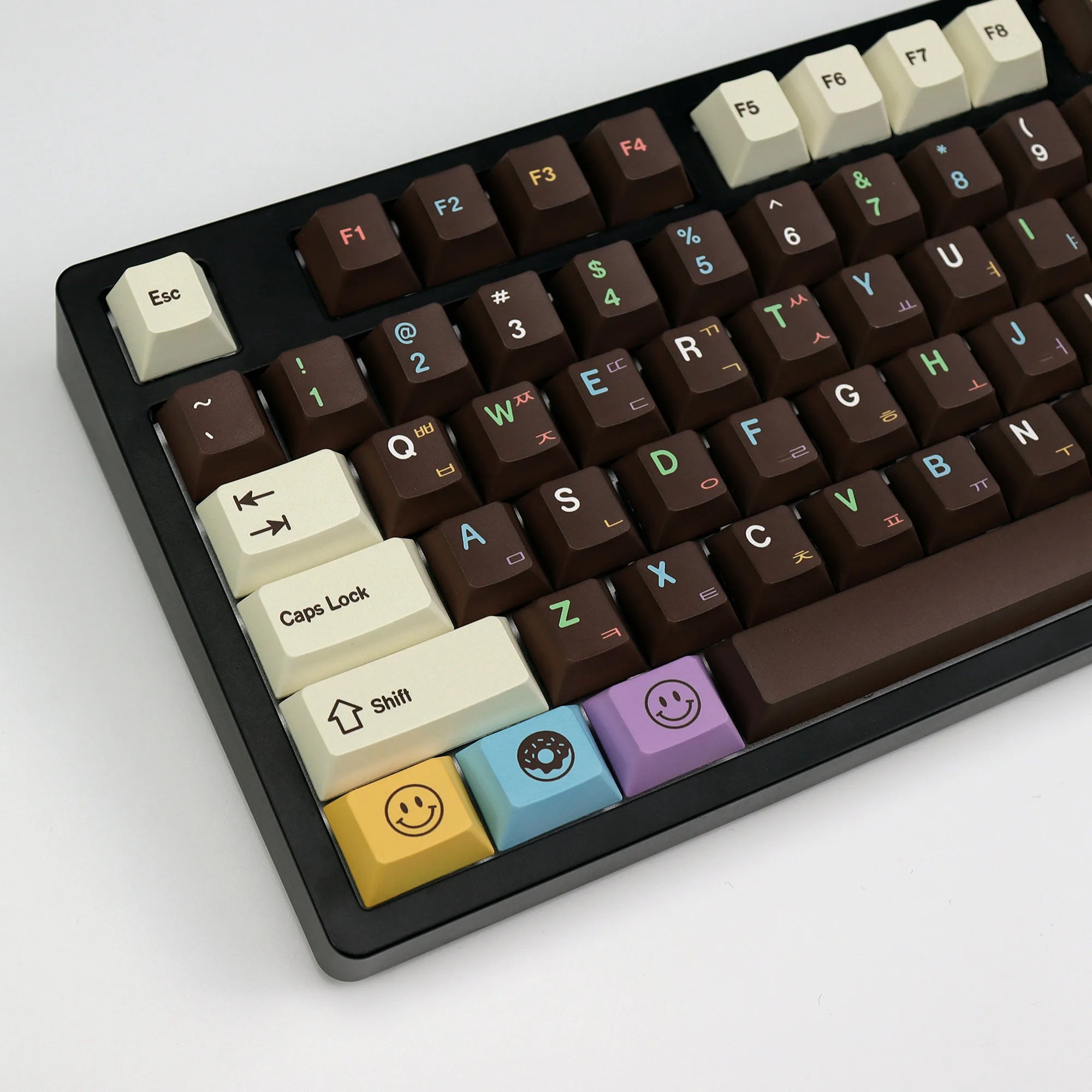 KBDiy 143 Keys/Set Korean Keycaps PBT Custom Mechanical Keyboard Cherry Profile Cute Donuts Keycap for 60/61/68/84/87/100/104/64