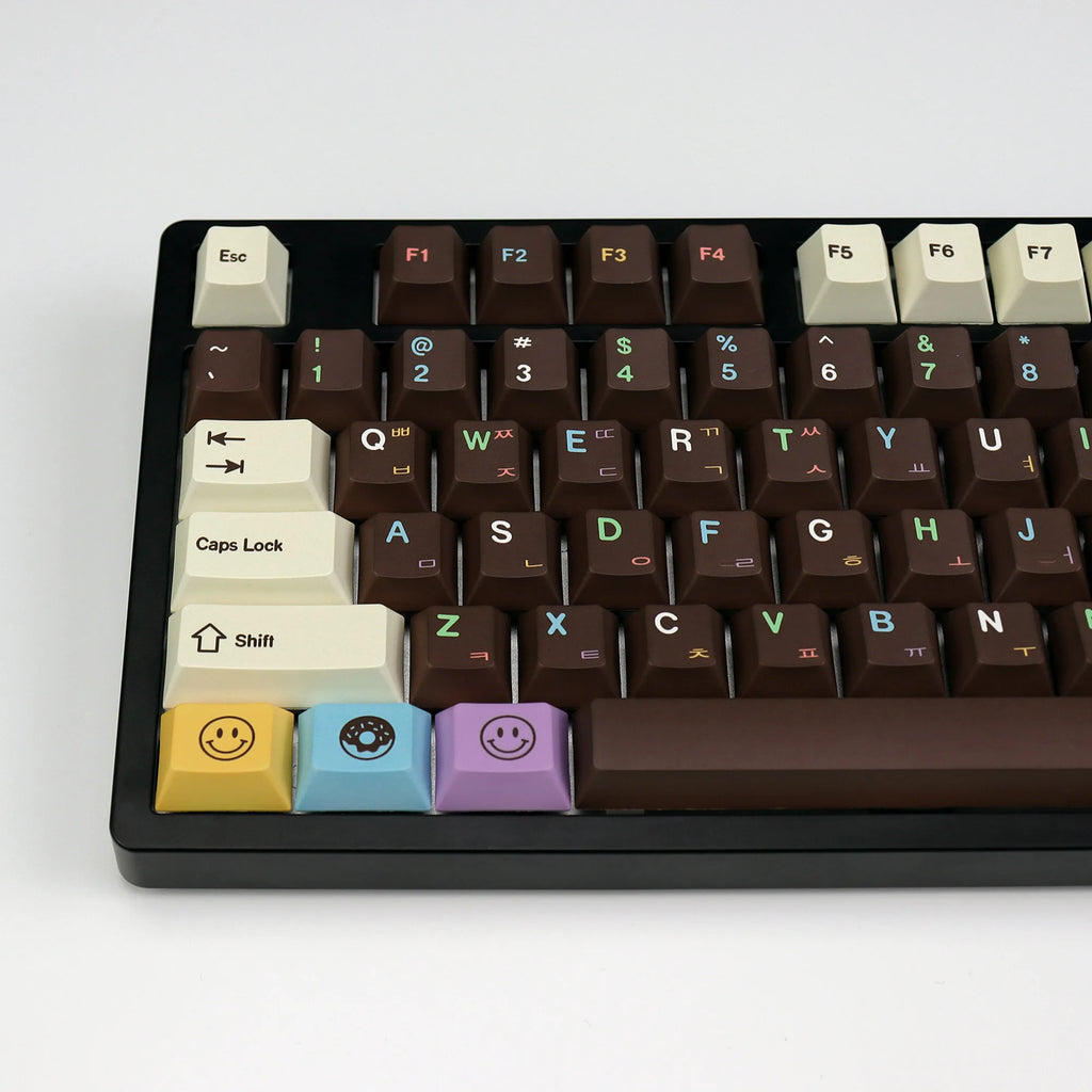 KBDiy 143 Keys/Set Korean Keycaps PBT Custom Mechanical Keyboard Cherry Profile Cute Donuts Keycap for 60/61/68/84/87/100/104/64