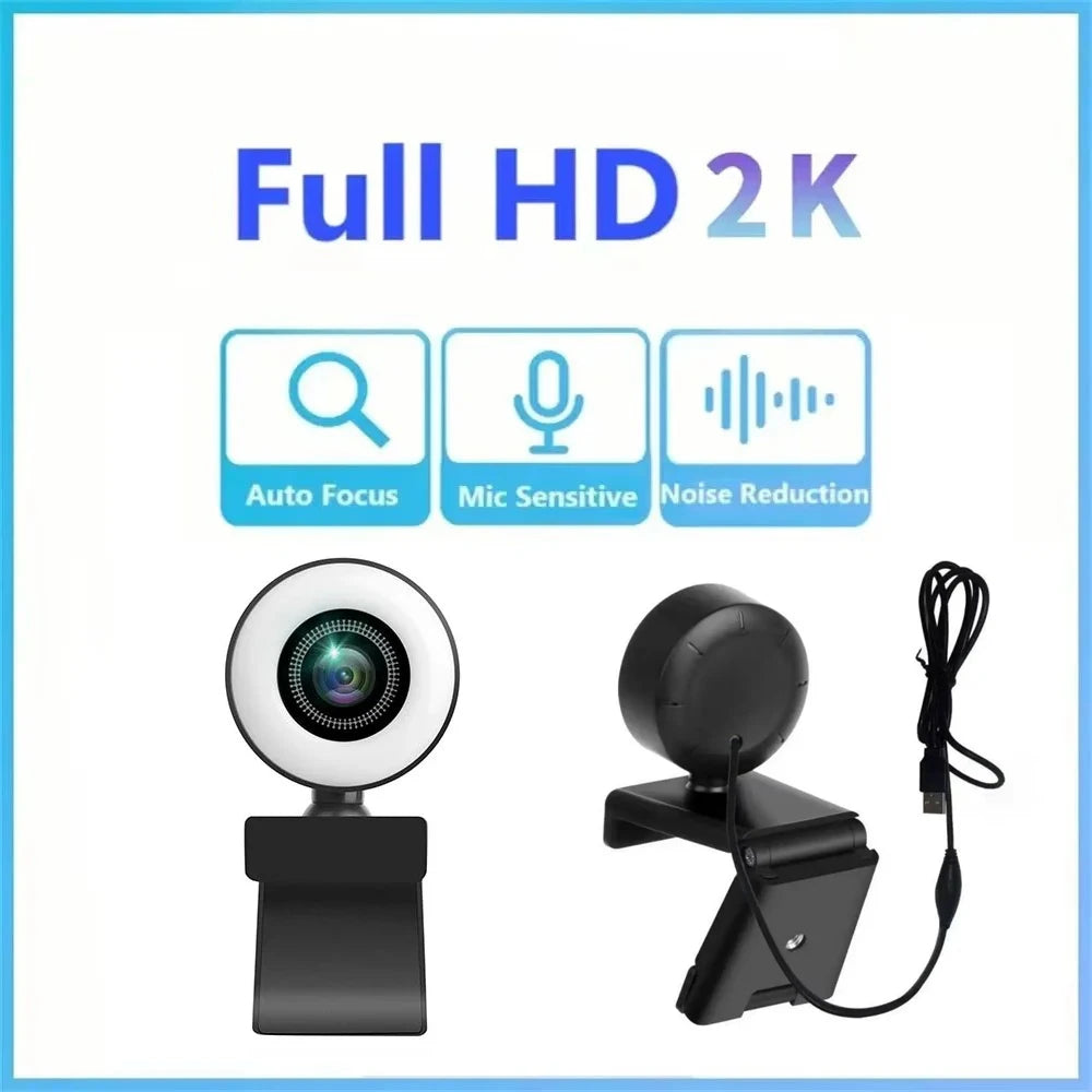 4K 2K 1080P Webcam Light Control Full HD 8MP Webcam PC Laptop Auto Focus Live Streaming Flexible with Microphone Live Broadcast