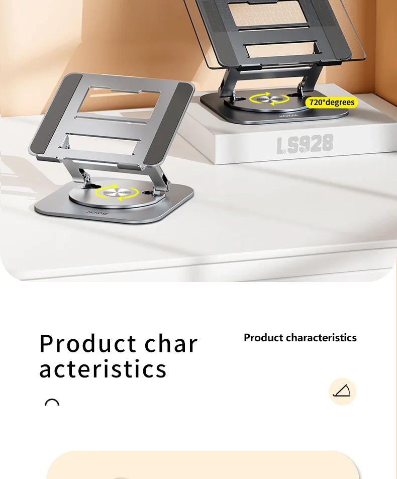 Laptop Stand 360° Rotatable Notebook Holder Liftable Desk Riser Stand Aluminum Alloy Stand Compatible With 9.7-17.3 Inch Laptops