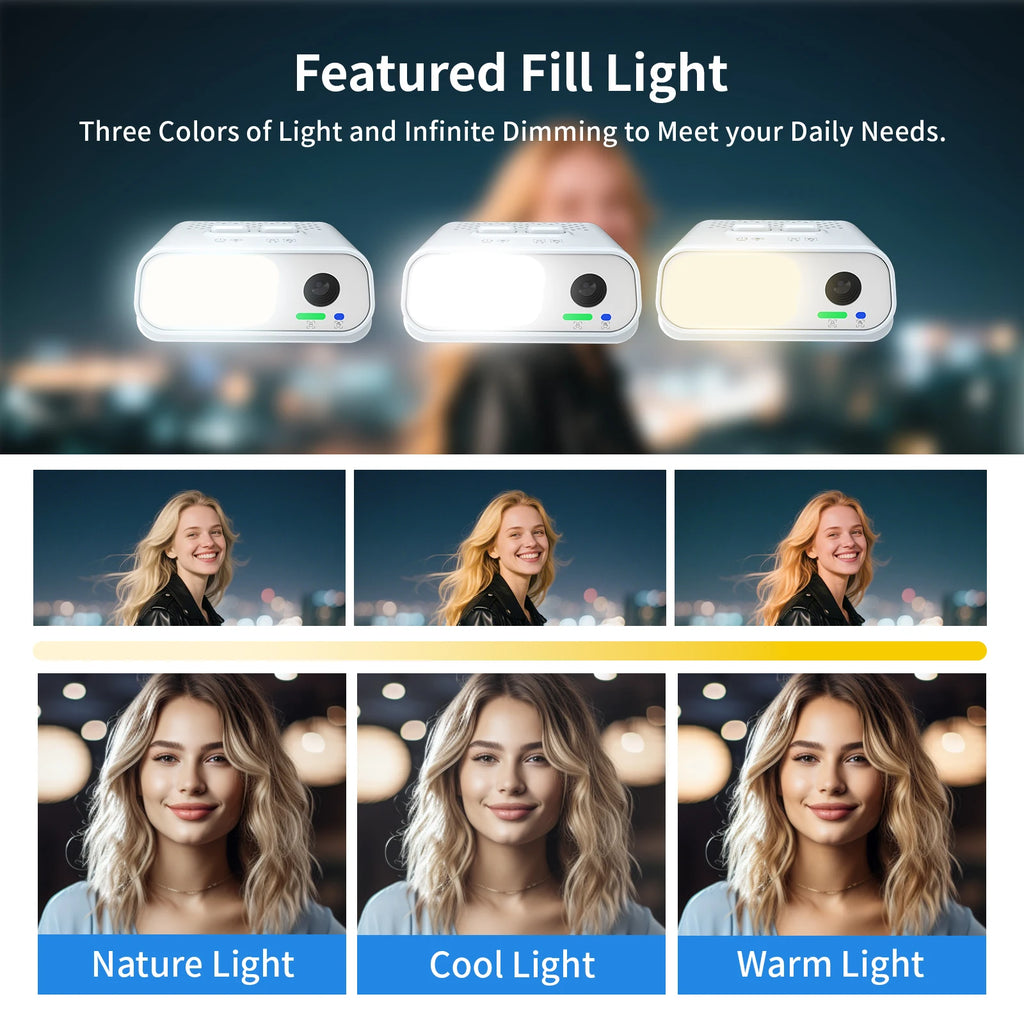 3-Axis Gimbal for Smartphone Anti-shake Stabilizer Face Tracking Gesture Control with Fill Light for iPhone Android Tiktok Vlog