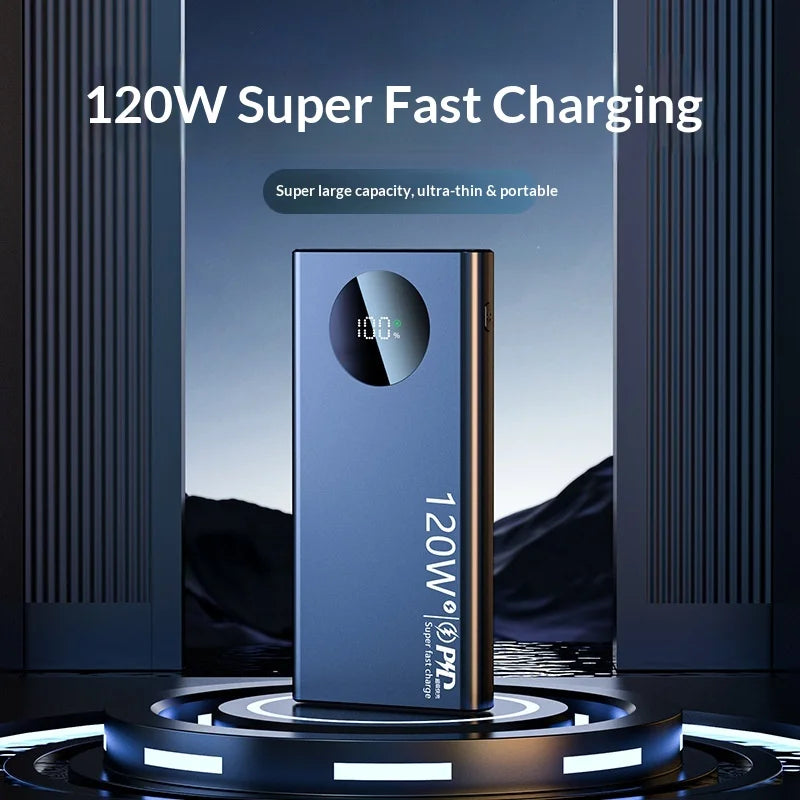 120W super fast charging power bank 20000 mAh large capacity two-way fast charging digital display power bank Lithium Battery