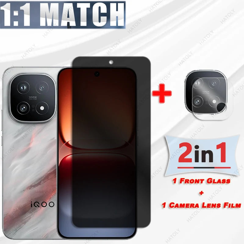 Anti-spy Glass For vivo iQOO 15 Glass Privacy Screen Protector For vivo iQOO 15 5G Front Film Camera Lens Protector For iQOO 15